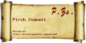 Pirch Zsanett névjegykártya